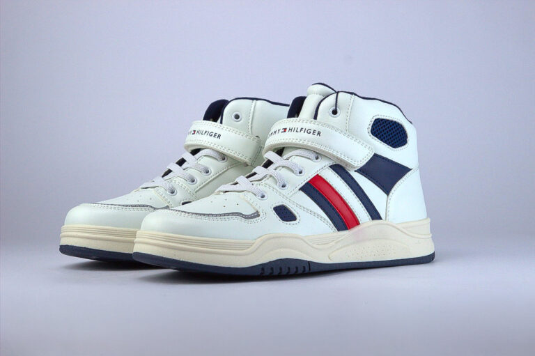 Buty Tommy Hilfiger unisex Stripes Hihp Top sznurowane na rzep białe
