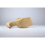 Ego Buty Klapki P290Y16QN Santorini Woven Heeled Mules in Natural - obrazek 5