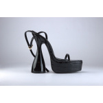Simmi London Buty Szpilki R00005A5H Flare Heel Platform Sandals in Black - obrazek 3
