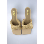 Ego Buty Klapki P290Y16QN Santorini Woven Heeled Mules in Natural - obrazek 4