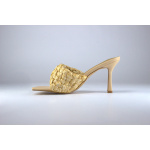 Ego Buty Klapki P290Y16QN Santorini Woven Heeled Mules in Natural - obrazek 2